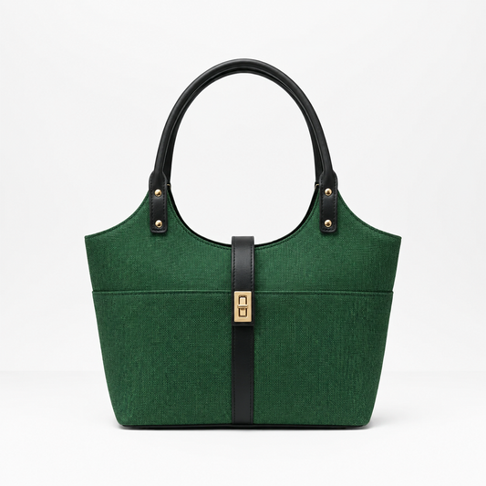 Mira Canvas Bag Green & black