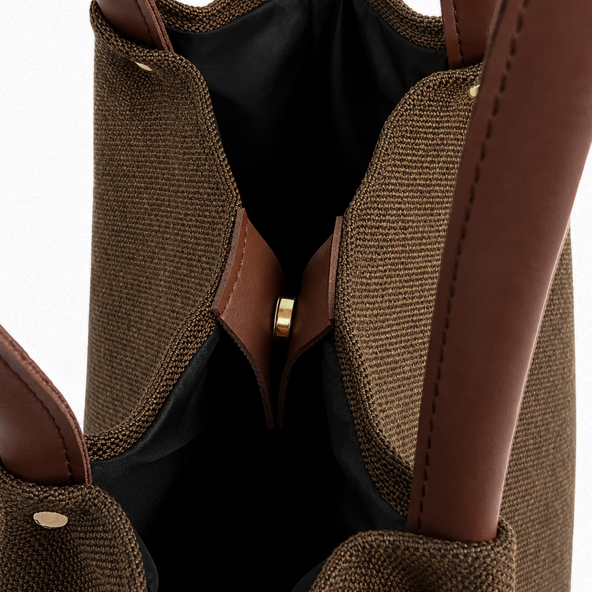 Daily Tote Canvas  Bag - Premium Woven Fabric Brown
