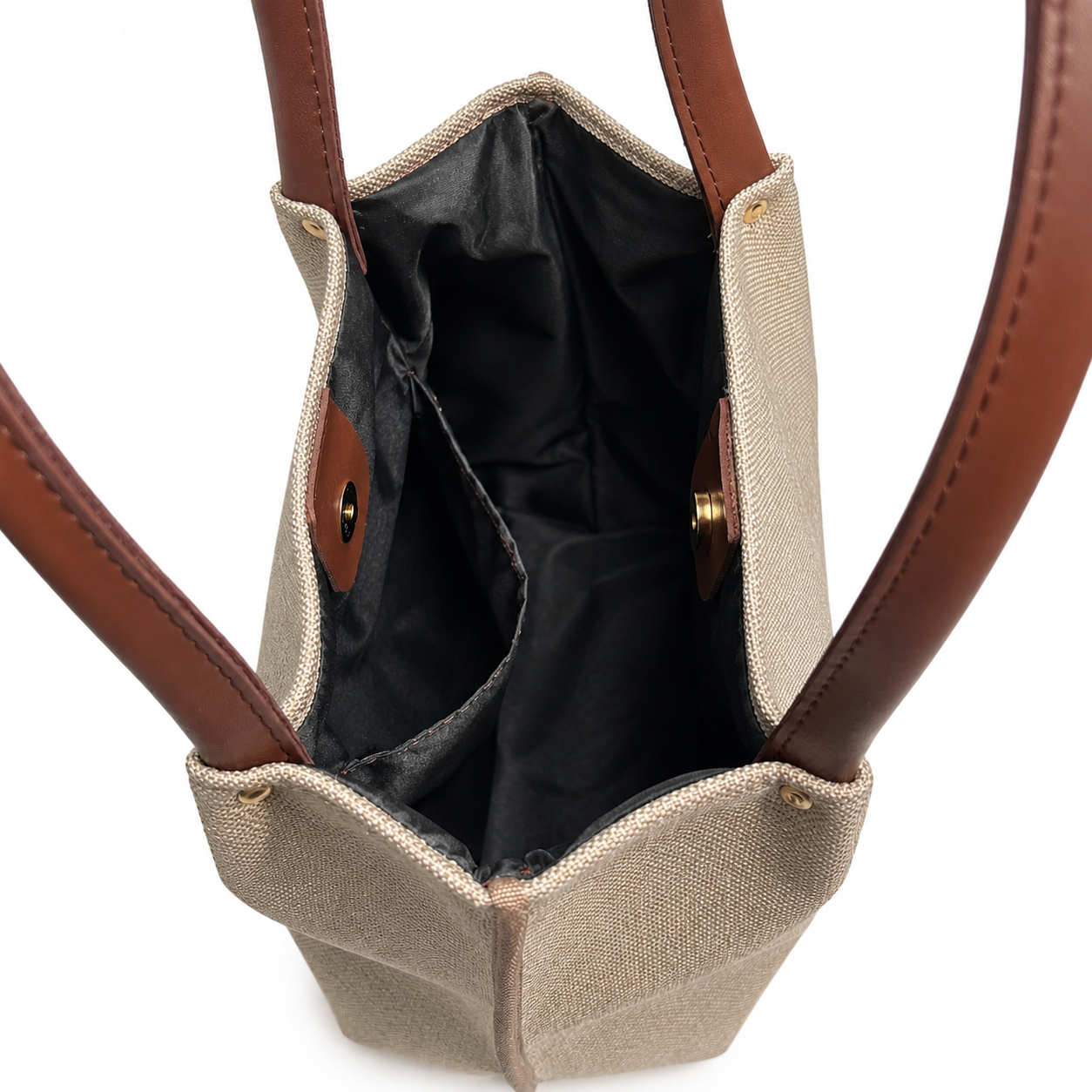 Daily Tote Canvas Bag - Premium Woven Fabric Beige